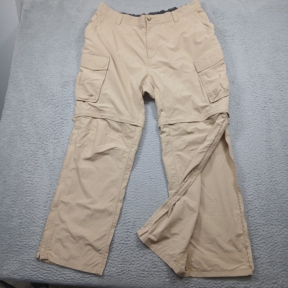 REI Convertible Cargo Pants‎ Men's XXL 32L Tan Nylon Hiking Outdoor - Picture 4 of 11